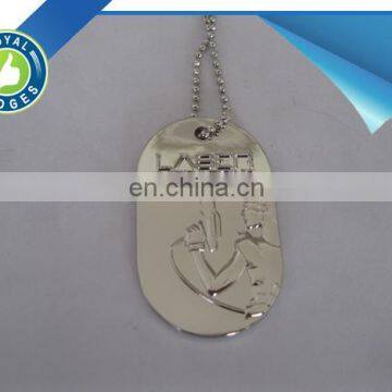 Custom zinc alloy silver 3D logo dog tag