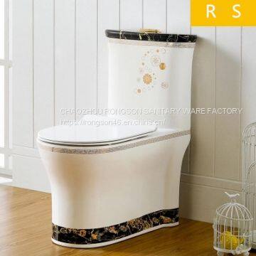 Bathroom Ceramic 2018 New Style Luxury Blue Color European One Piece Toilet Bowl From Chaozhou China