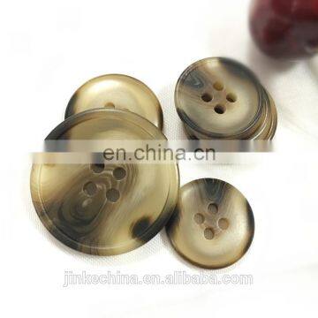 Popular 4-holes Flatback Imitated Horn Resin Men Suit Button photo-3
