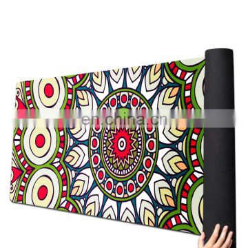 High quality eco friendly custom print suede natural rubber yoga mat OEM