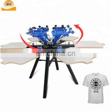 Multi 6 Color 6 Station Screen Printing Machine Prices Textile Printing Silkscreen Machine