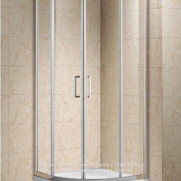 6mm tempered glass shower enclosure quadrant shape 2 fixed panels 2 sliding door