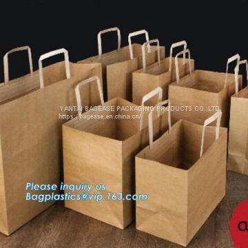 Environmental Protection Black Handle Kraft Paper Bags Wholesale,print white handle luxury art cheap paper bags with you