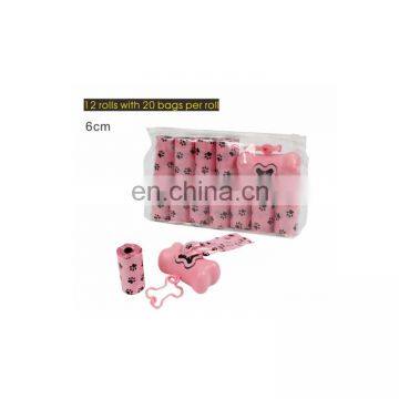 Pink customized printed disposable dog poop bag