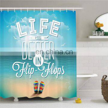 Unique High Quality Fabric No Liner Needed Printed Shower Cutains photo-6