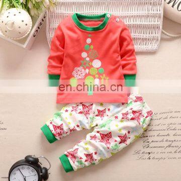 Autumn Winter Children Clothes Girls Boys Clothing Sets Clothes Suit T-shirt+Pants Outfit Kids Baby Christmas Suit