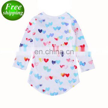 valentine's day outfit Girl Floral Outfit Baby Kids Spring Valentine Day Long Sleeve Princess Tutu Dress Colorful Lovely Heart