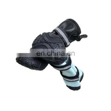 Custom Brand FBA Service 2 Colors Thick Rubber Bottom PU Leather Waterproof Windproof Antifreeze Pet Dog Boots