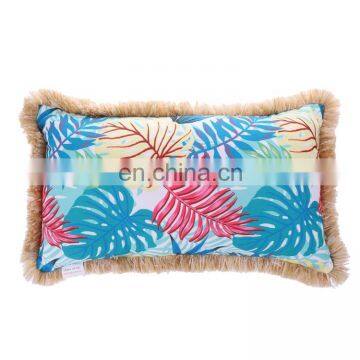 Hot Sell Tropical Outdoor Leaf Pillows Green Leaves Printing Outdoor Furniture Sofa Pillow Case photo-2