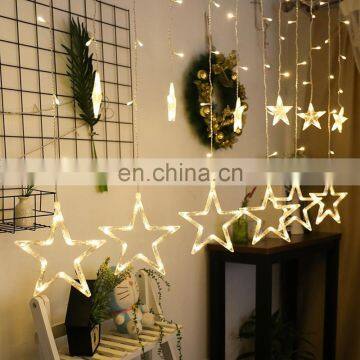 2.5M LED twinkle starburst string lights fairy star shape curtain christmas party lighting AC110V 220V