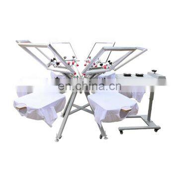 Micro Adjustable 4 Colors 4 Stations Full T-shirt Rotary Silk Screen Printing Garment Screen Printing t Shirt Machine photo-3