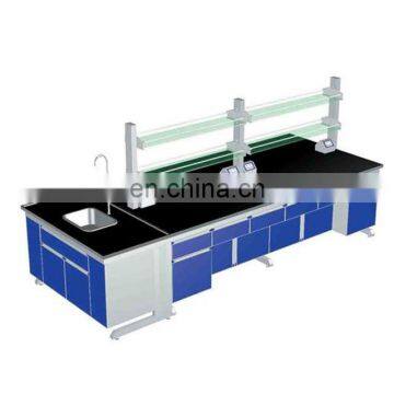 Steel Wood Lab Island Bench For University Laboratory with PVC Handle