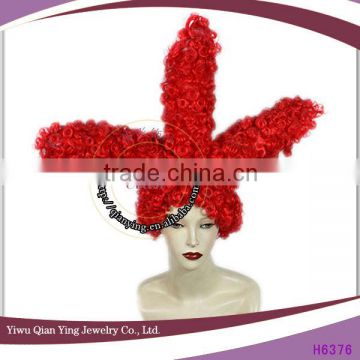 red new design chicken claw shaped Woman Synthetic hair carnival wig