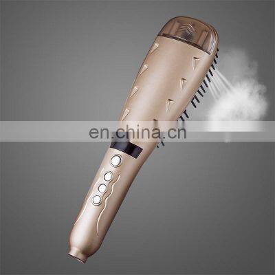 Golden Heated Ceramic Comb Electric Hair Straightening Fast Hair Straightener Brush For Hair Bifurcation