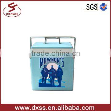 13L Steel Cold Box Samll Cool Chest Retro Portable Ice Cooler photo-2