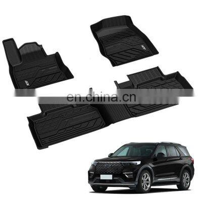 Bulk Sale Durable All Weather Waterproof  4 Pcs Black Rubber Tpe Car Floor Mats For FORD Explorers 2020