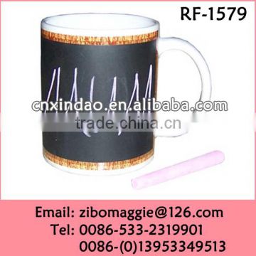 Professional 11oz U Shape Porcelain Blackboard Print Coffee Cup Promotion for Gift