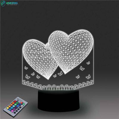 Love Heart Shape 3D Desk Lamp Best Promotional Gifts Half Price on Sale photo-3