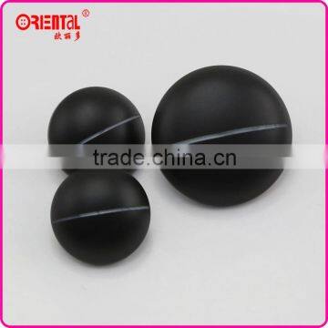 High end black mushroom shape plastic coat button with laser designs