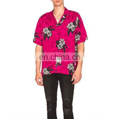 2021 New Shirt 65 Polyester 35 Cotton Summer Floral Hawaii Shirt for Mens