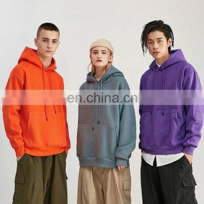 Wholesale custom fashion blank plain bulk winter heavyweight cotton sweatshirt pullover 350gsm hoodie