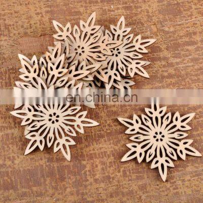 Pack of 16 Wooden Christmas Tree Diy Ornament Crafts Natural Wood Hanging Tags Pendant With Strings