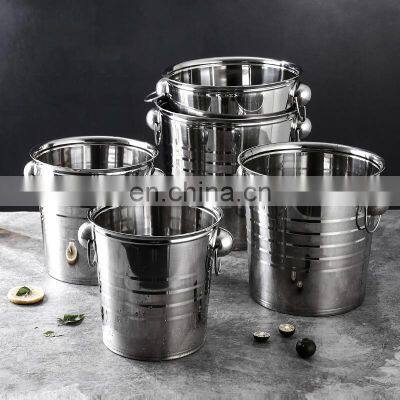 Wholesale Collapsible Insulation Beer Tin Silver Stainless Steel Hammer Stainless Steel Ice Bucket photo-2