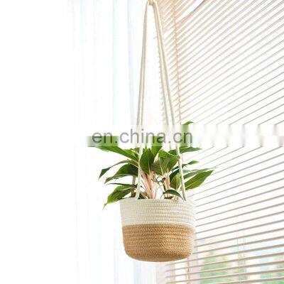 Latest Manufacturing Supplier Wholesale Artificial Woven Garland Hanging Plant Basket