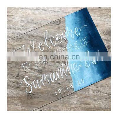 New Design Clear Acrylic DIY Blank Sign Board Table Sign Stand Wedding Invitation Card photo-3