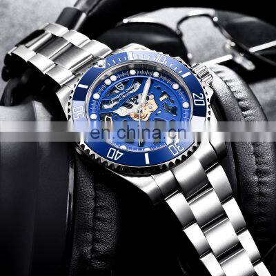PAGANI DESIGN 1659 Men Automatic Self-Wind Watch Military Stainless Steel Tourbillon Sport Waterproof Watch