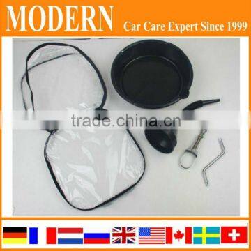 Oil funnel oil drain pan oil filter wrench