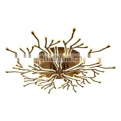 Creative tree-shape led ceiling light indoor surface mounted lamp for living room ceiling light