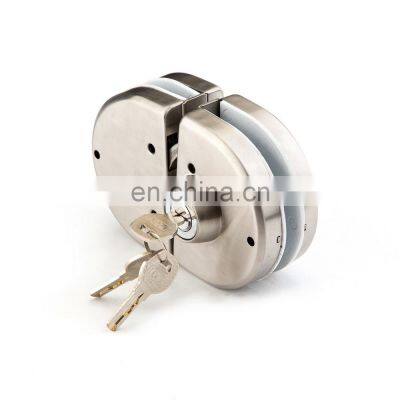 SS304 double side open commercial sliding glass round door lock