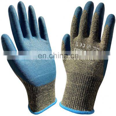 Aramid Fiber Stain Steel Yarn Nitrile Palm Dipped Fire Resistant EN388 4X42F Anti Cut Proof Work Glove