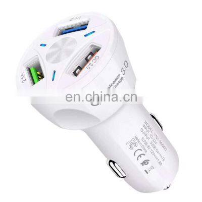 Hot Sale  5V 7A Q3.0 Car Charging Station 3 Ports Usb Fast Car Charger Universal Phone Charger