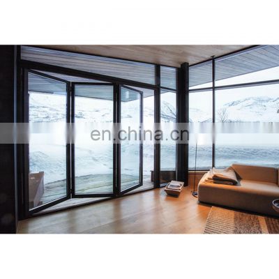 Folding Door System Exterior Aluminum House Patio Double Glazed Aluminium Glass Bifold Door Industrial Doors Sliding Commercial