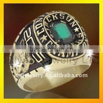 green stone men sports ring custom championship silver rings