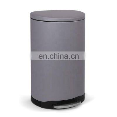 Stainless Steel Foot Pedal Garbage Bin Step Dustbin With Cover Indoor Trash Can