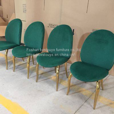 Nordic Velvet Gold Stainless Steel Leg Upholstery Modern Leather Designer Dining Chair Chairs For Dining Table photo-5