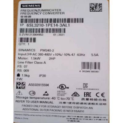Siemens G120 Inverter 1.5kW PM240-2 With Built-in Filter 6SL3210-1PE14-3AL1 photo-3