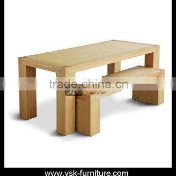 DT-024 Solid Natural Oak Wood Long Dining Table