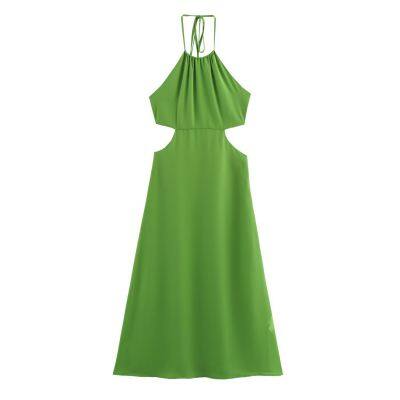 European and American style women's clothing temperament jacquard waist cinched short suspender dress