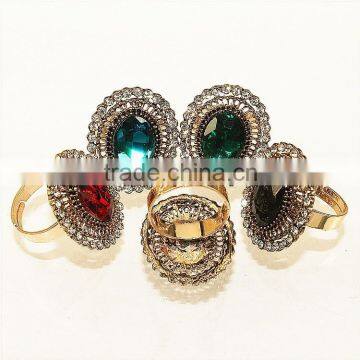 24k Gold Arab Gold Jewelri Multi Color Stone Ring photo-5