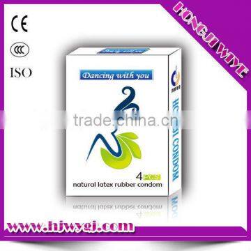 Natural rubber latex condom 4pcs OEM pretty packing condom