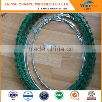 Galvanized/PVC razor barbed wire