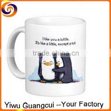 Ceramic promotional cheap plain white coffee mug with logo printing                        
                                                Quality Choice