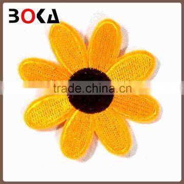 new arrival Yellow Sunflower Embroidered Applique for clothes decoration florwers patches