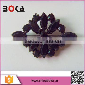 hotselling black stone floral acrylic garment metal brooch