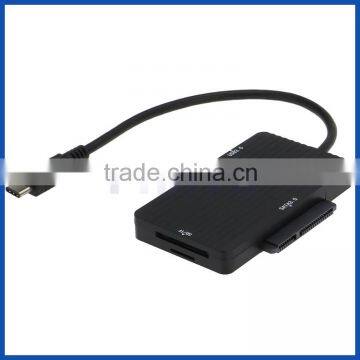 USB 3.0 type C mult-function hub adapter USB type C to 2 port USB 3.0 with SATA III + card reader SD/TF adapter