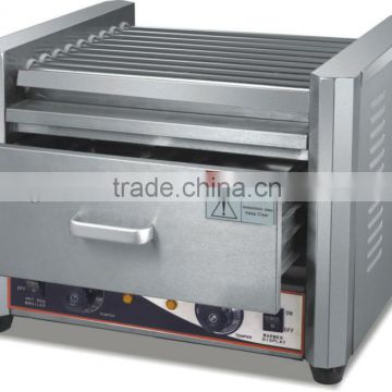 five roller hot dog grill machine with drawer